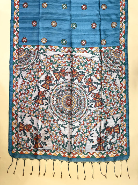 Tussar Silk Madhubani - FIROZI