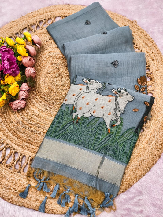 Govansh Heritage Weave Saree-BLUE