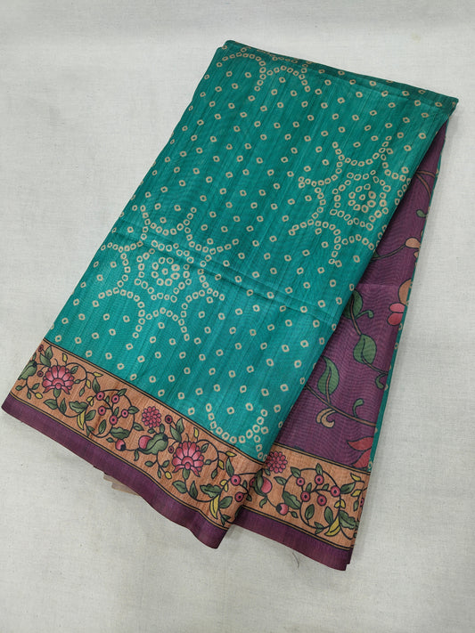 FIROZI - Tussar Silk Kalamkari Saree