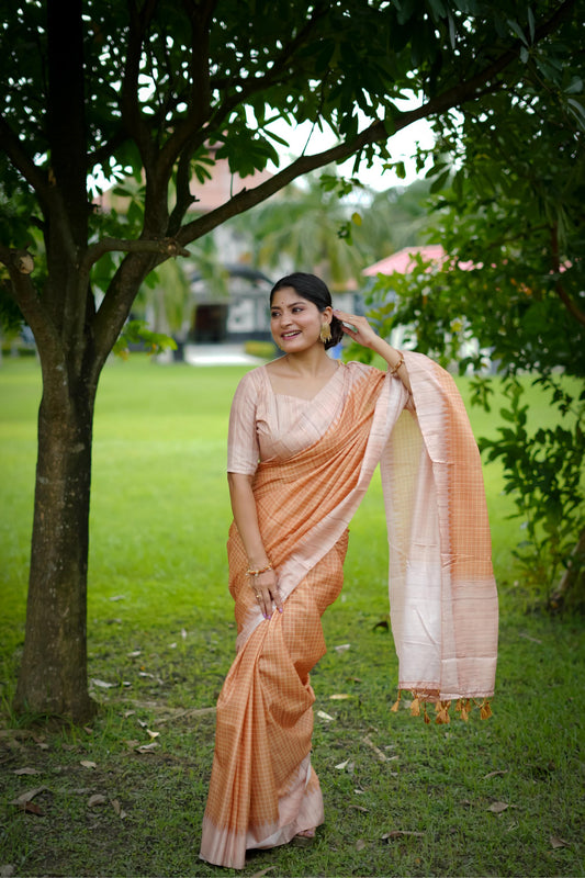 Aarita Authentic Ikkat Handloom Saree- YELLOW