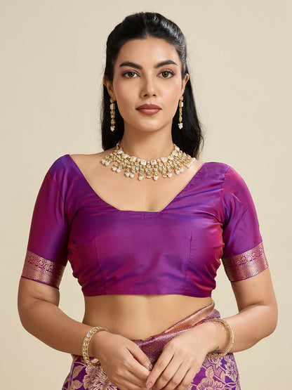 DARK WINE BANARASI KATAN SILK SAREE