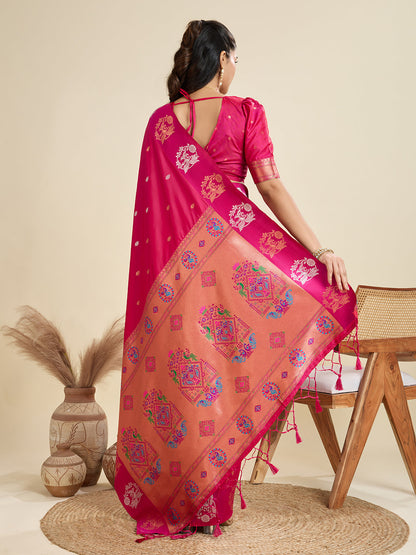 BANARASI PAITHANI SILK SAREE - RED