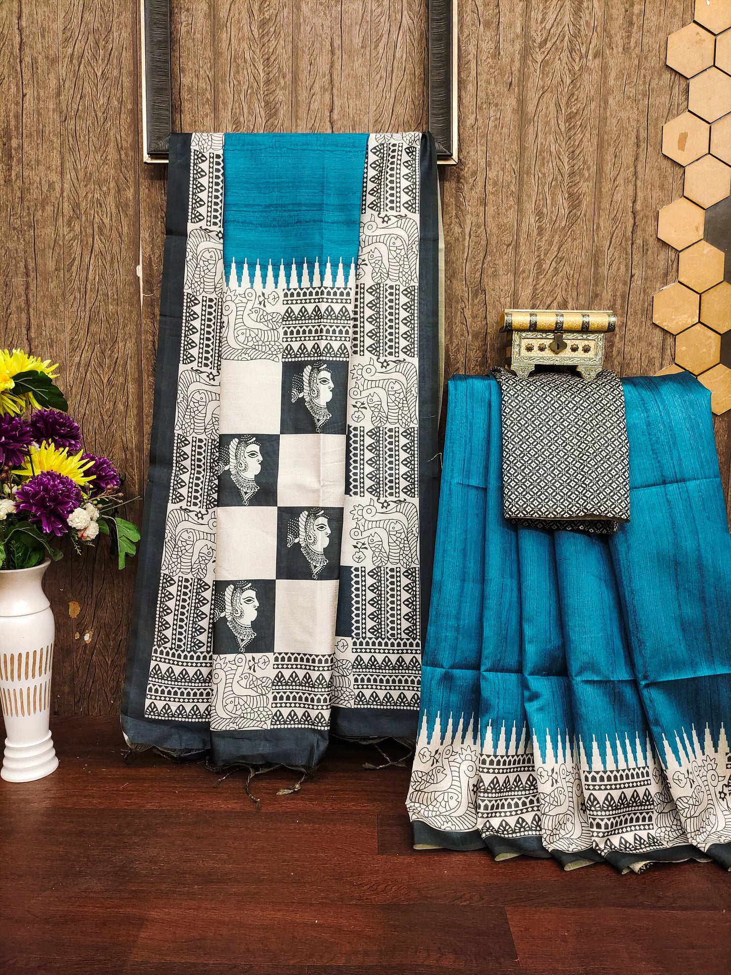 RAMA - Tussar Silk Kalamkari Saree