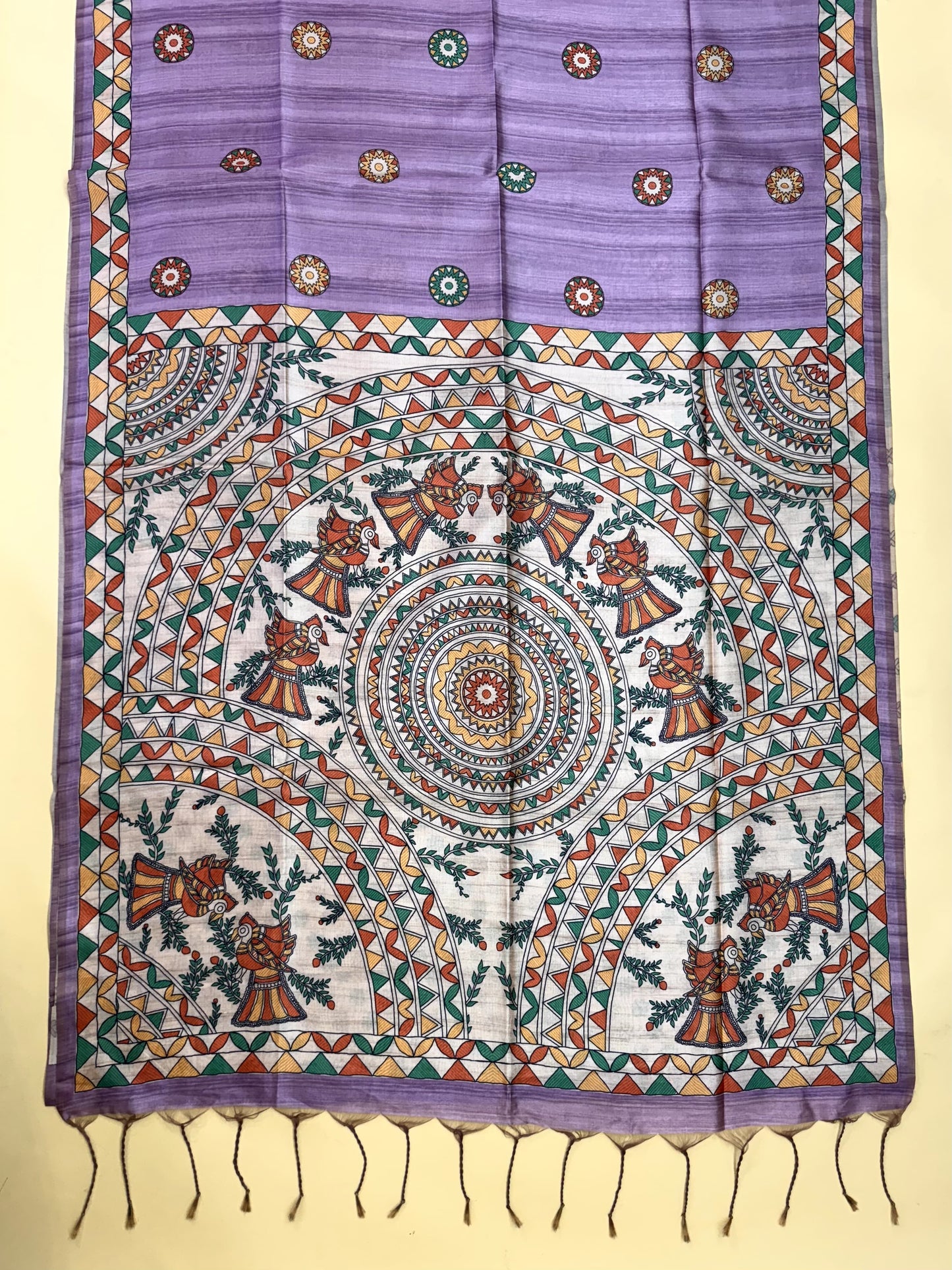 Tussar Silk Madhubani - WINE