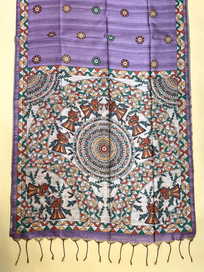 Tussar Silk Madhubani - WINE