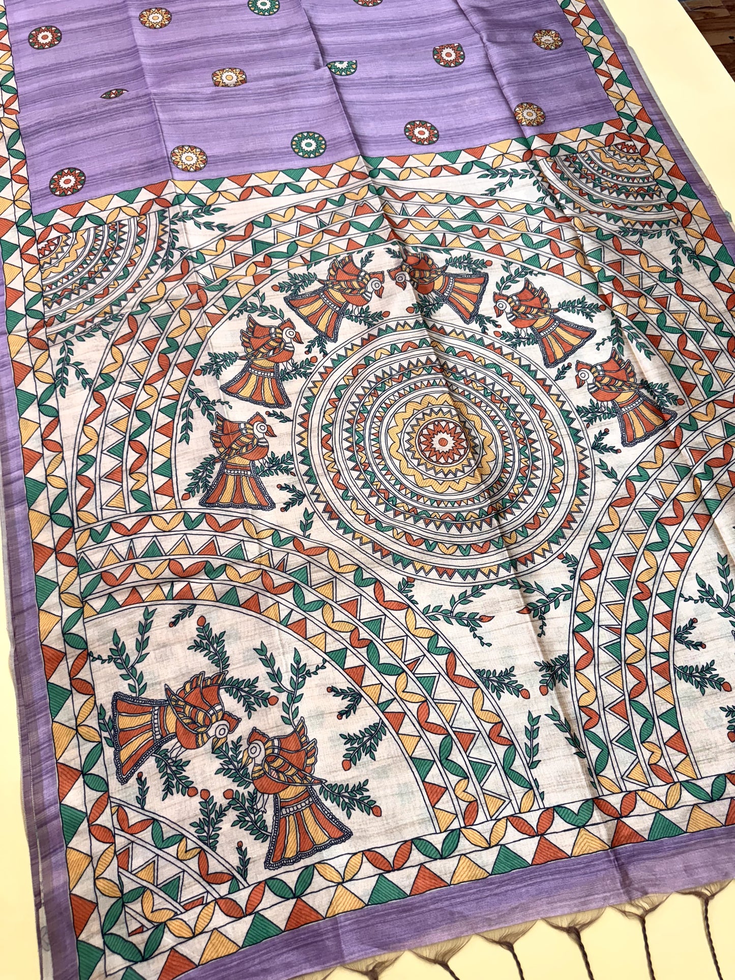 Tussar Silk Madhubani - WINE