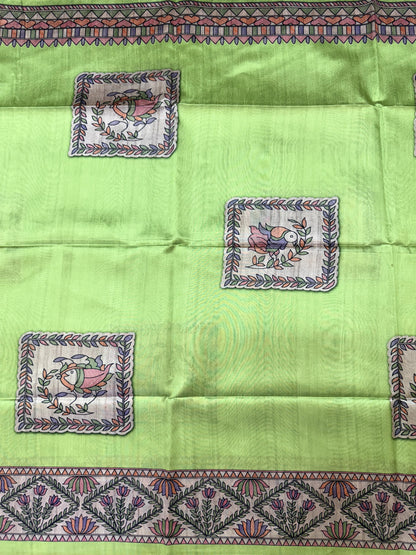 Tussar Silk Madhubani 102 - PISTA
