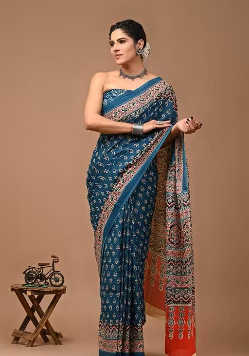 Royal Printed Tussar Silk Saree for Women