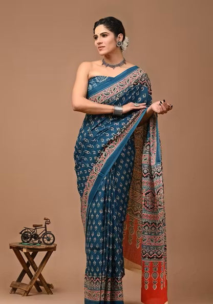 Royal Printed Tussar Silk Saree for Women