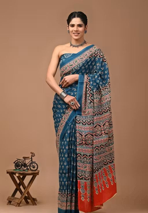 Royal Printed Tussar Silk Saree for Women