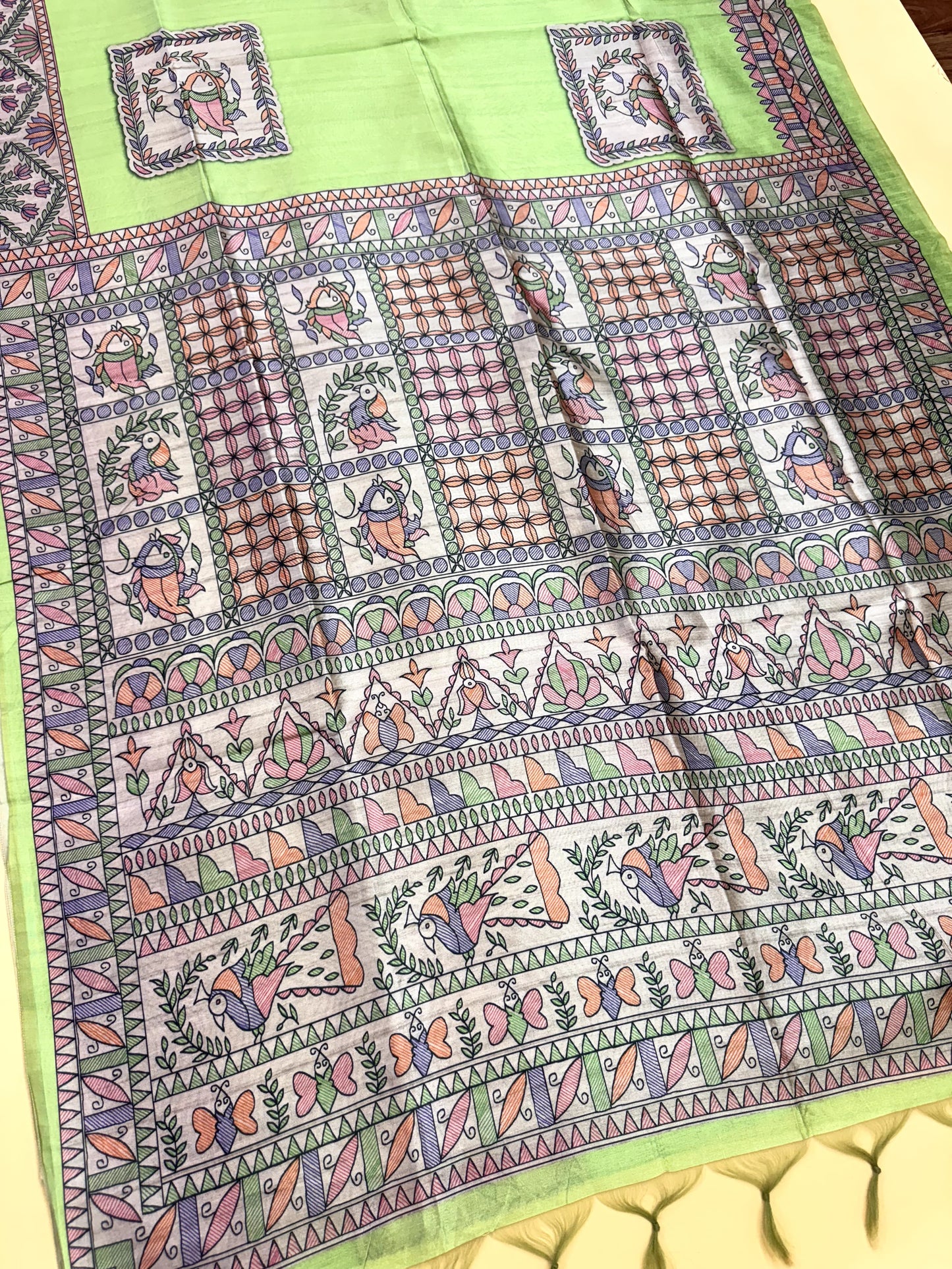 Tussar Silk Madhubani 102 - PISTA