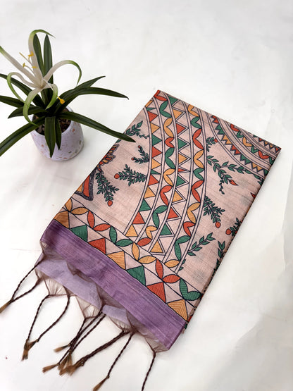 Tussar Silk Madhubani - WINE