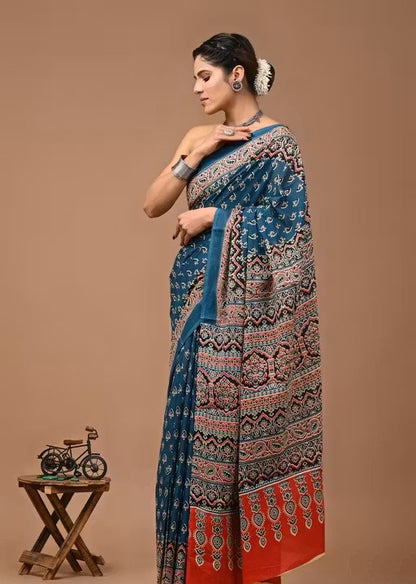 Royal Printed Tussar Silk Saree for Women