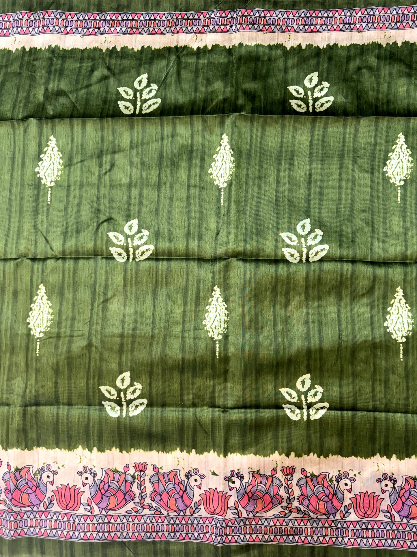Tussar Silk Madhubani 104 - MAHENDI