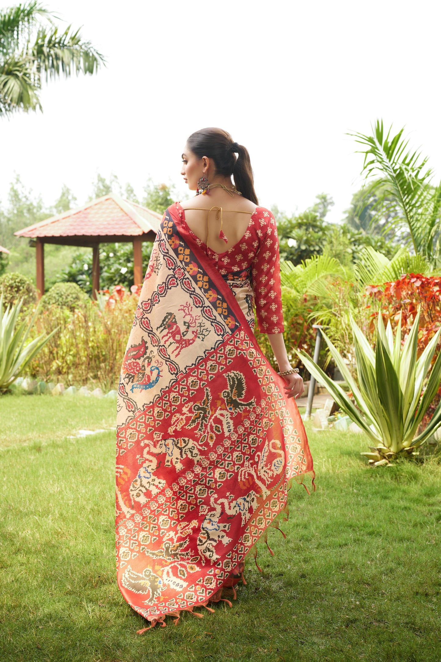 Soft Tussar Silk Saree with Patola Print