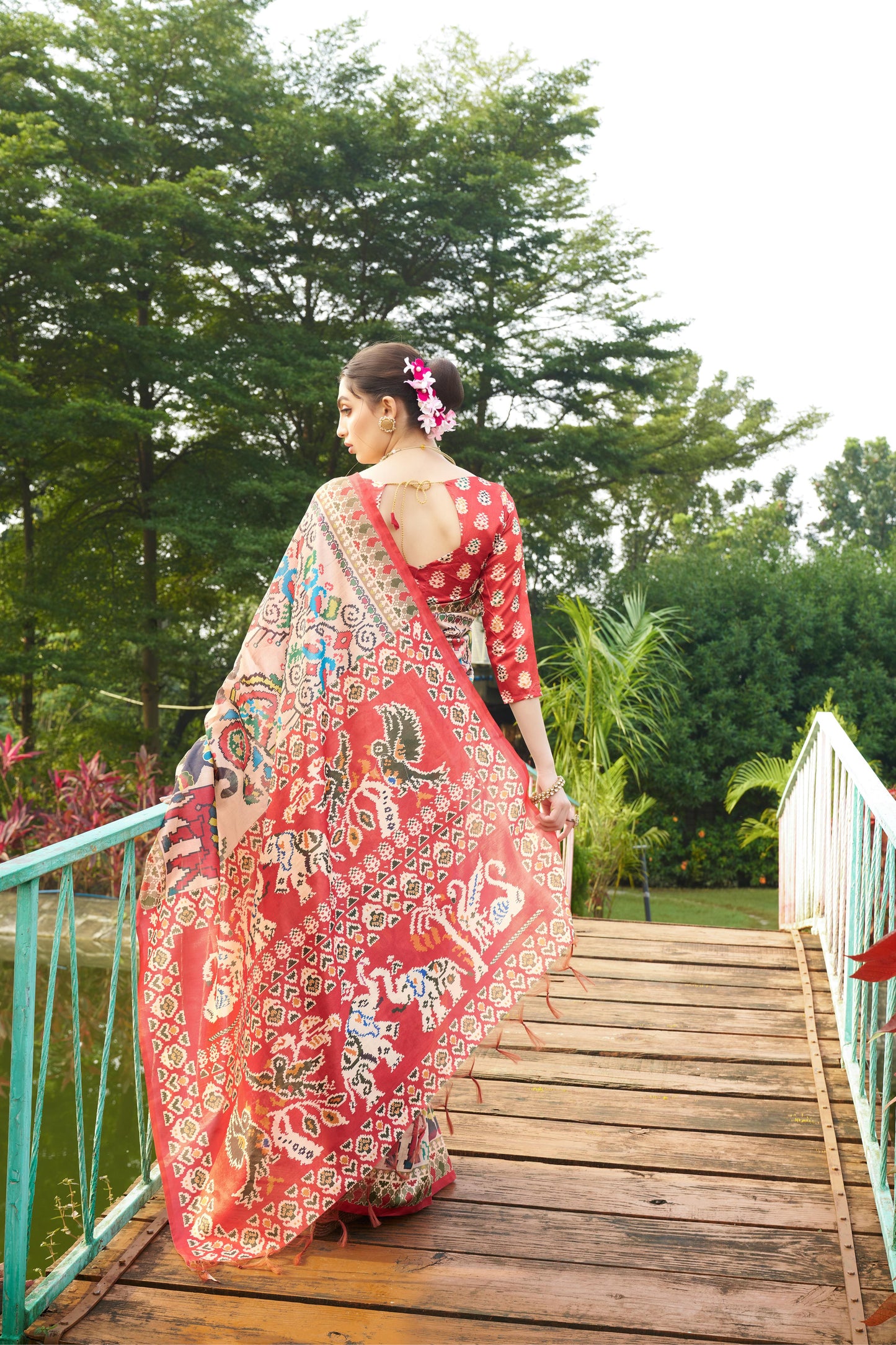 Soft Tussar Silk Saree with Patola Print