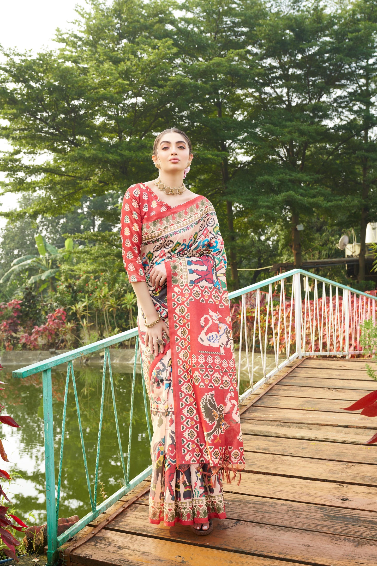 Soft Tussar Silk Saree with Patola Print
