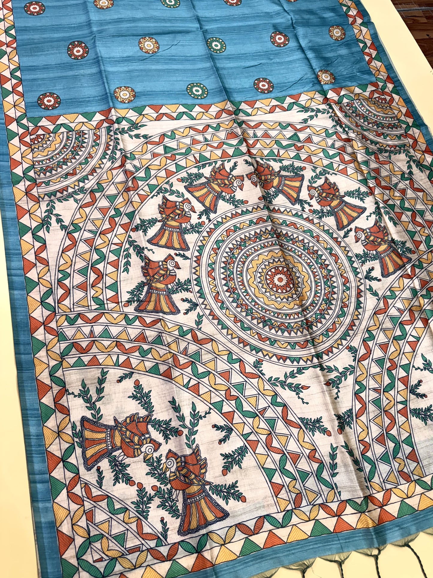 Tussar Silk Madhubani - FIROZI