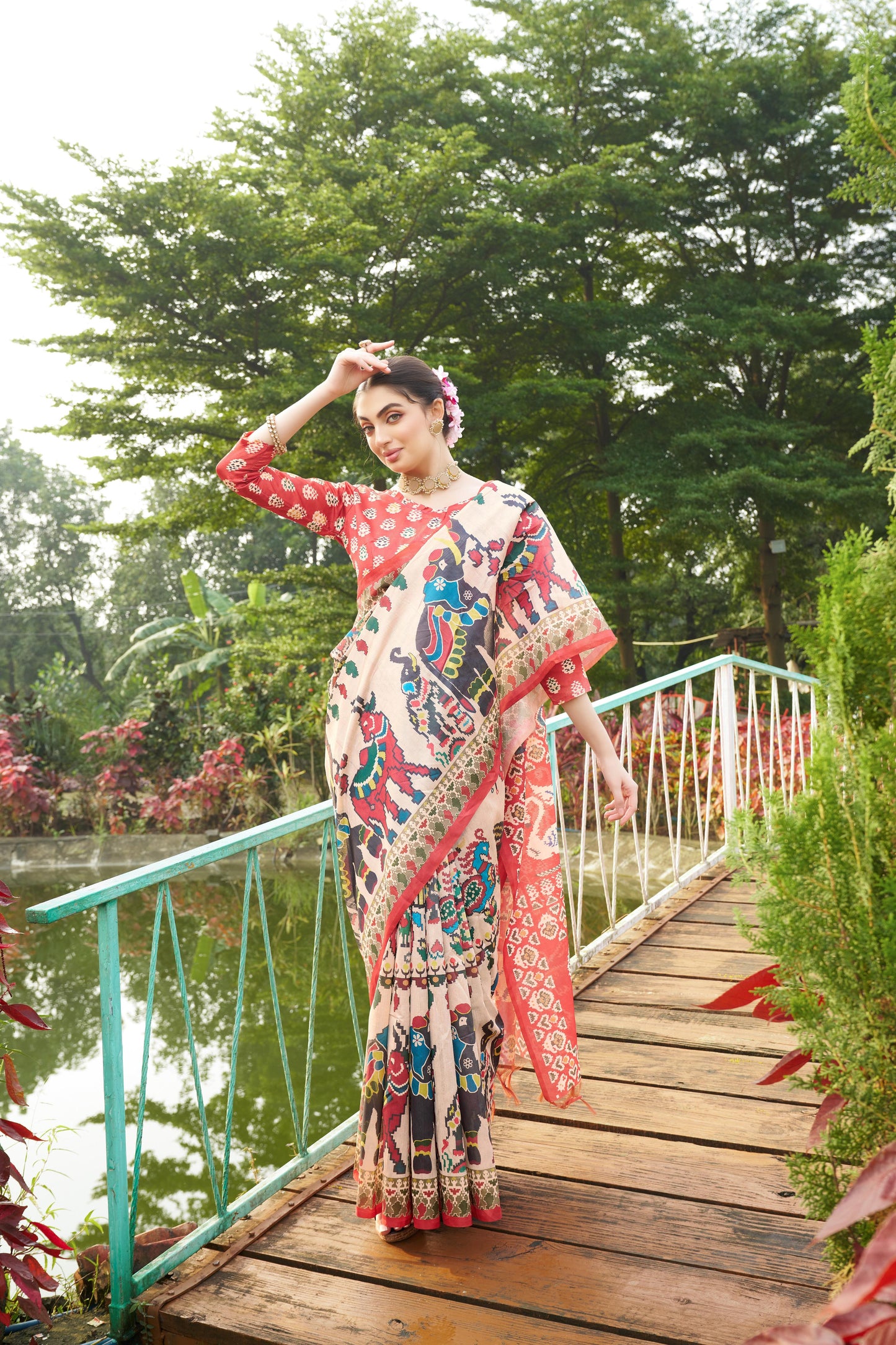 Soft Tussar Silk Saree with Patola Print