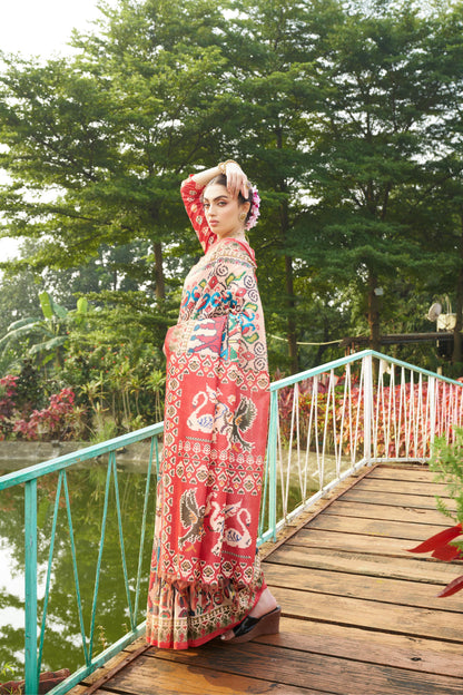 Soft Tussar Silk Saree with Patola Print