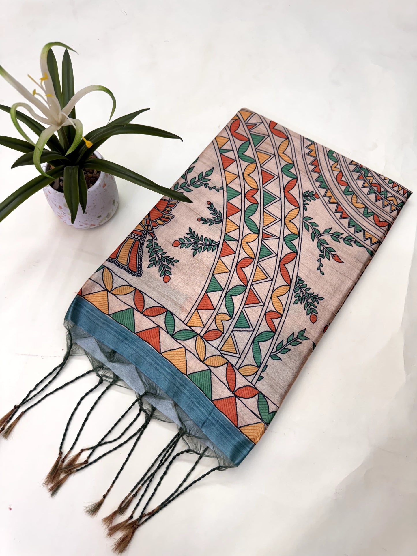 Tussar Silk Madhubani - FIROZI