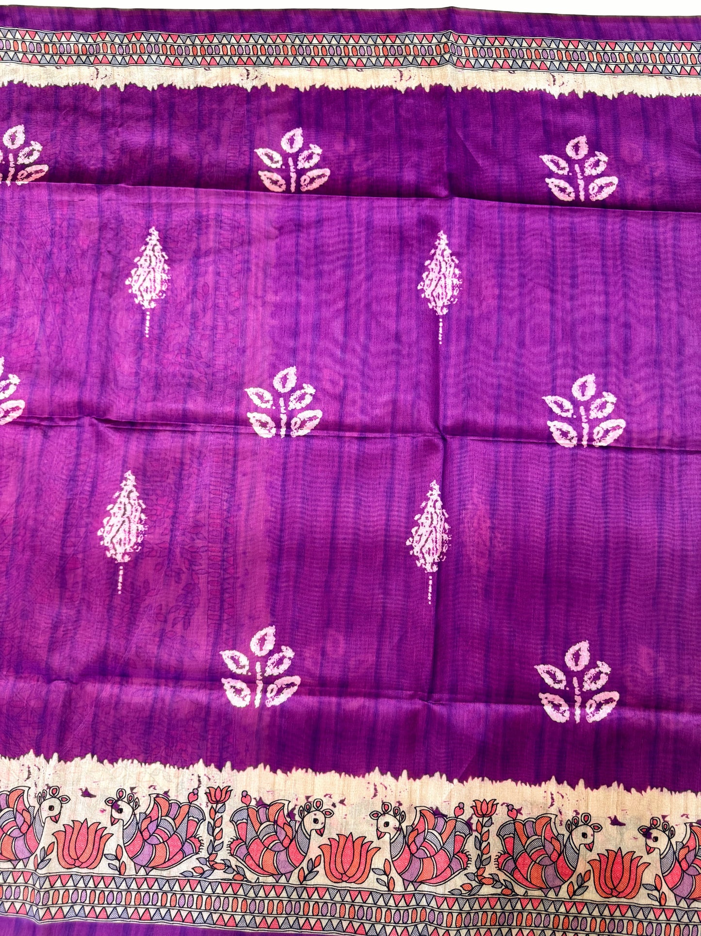 Tussar Silk Madhubani 104 - WINE