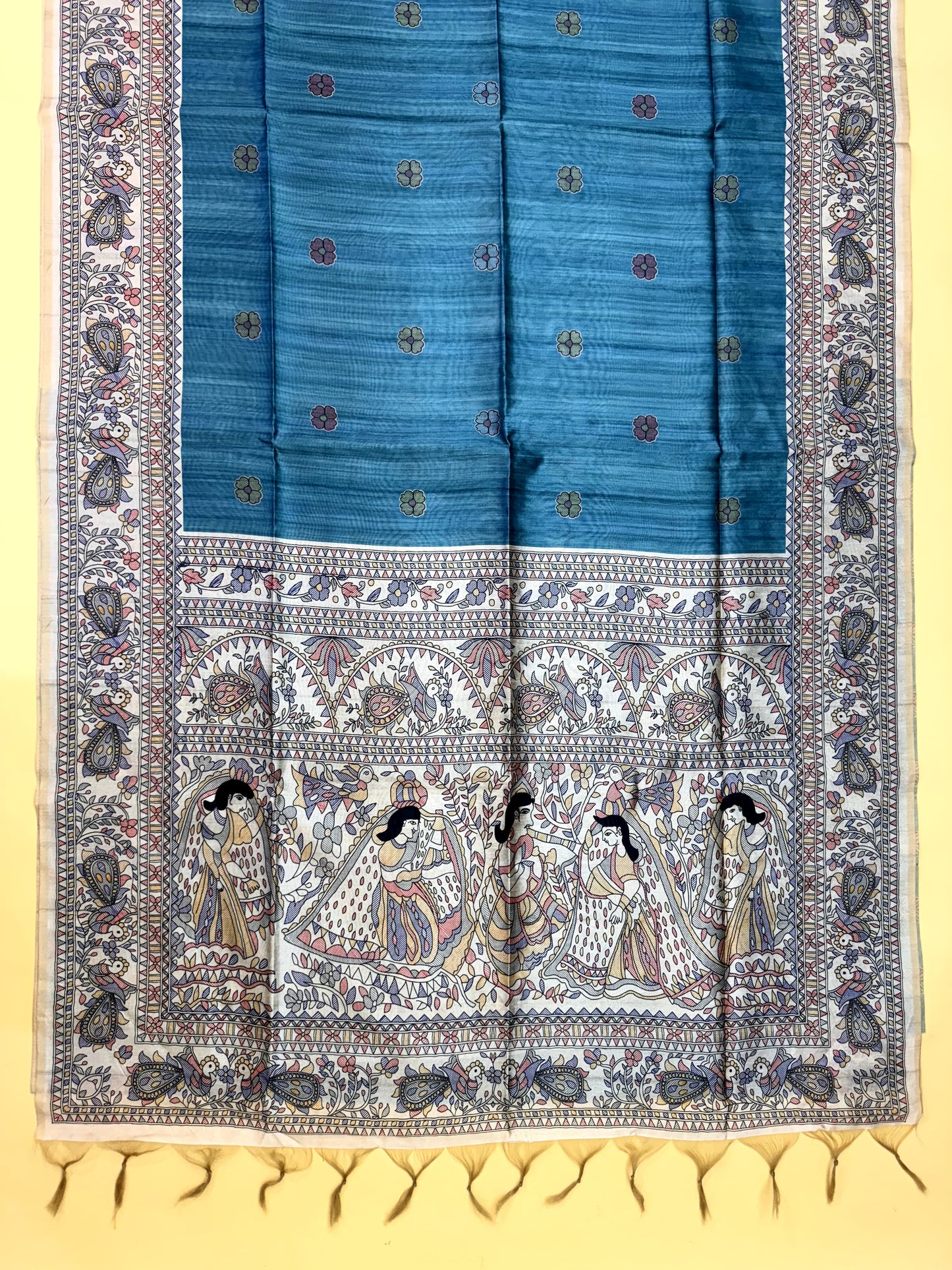 FIROZI - Tussar Silk Saree Madhubani Pallu