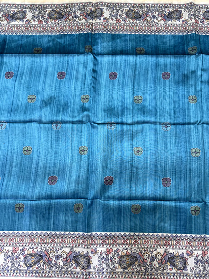 FIROZI - Tussar Silk Saree Madhubani Pallu