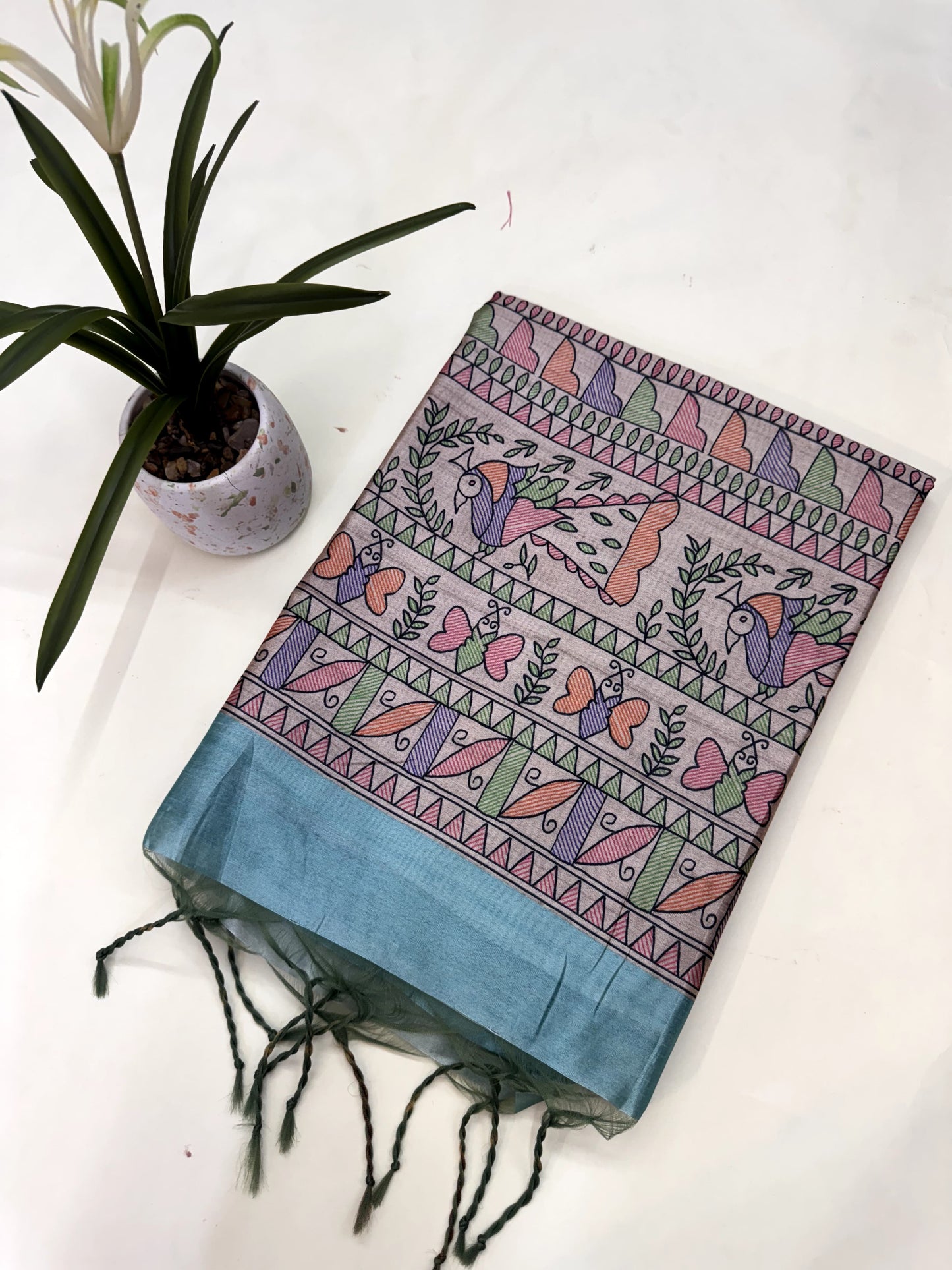 Tussar Silk Madhubani 102 - FIROZI