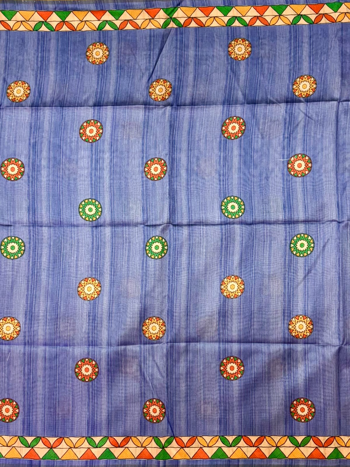 Tussar Silk Madhubani - BLUE