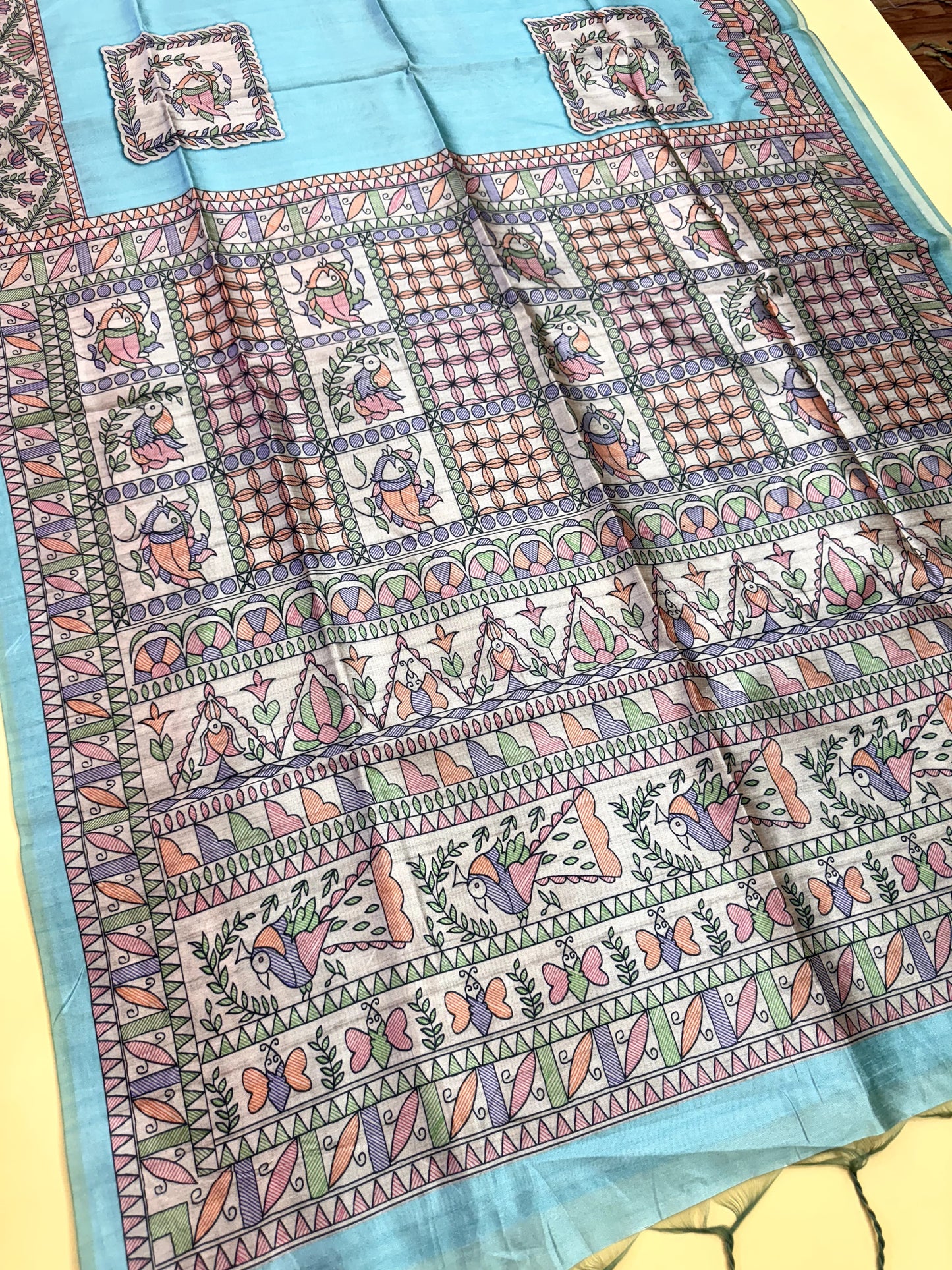 Tussar Silk Madhubani 102 - FIROZI