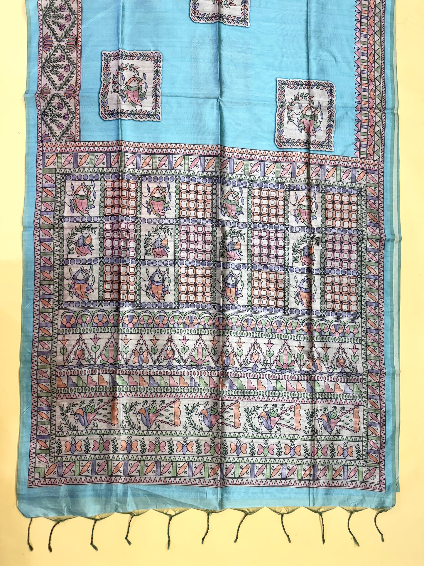 Tussar Silk Madhubani 102 - FIROZI