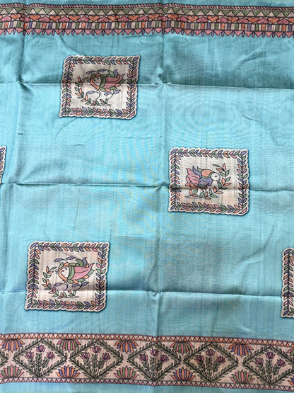Tussar Silk Madhubani 102 - FIROZI