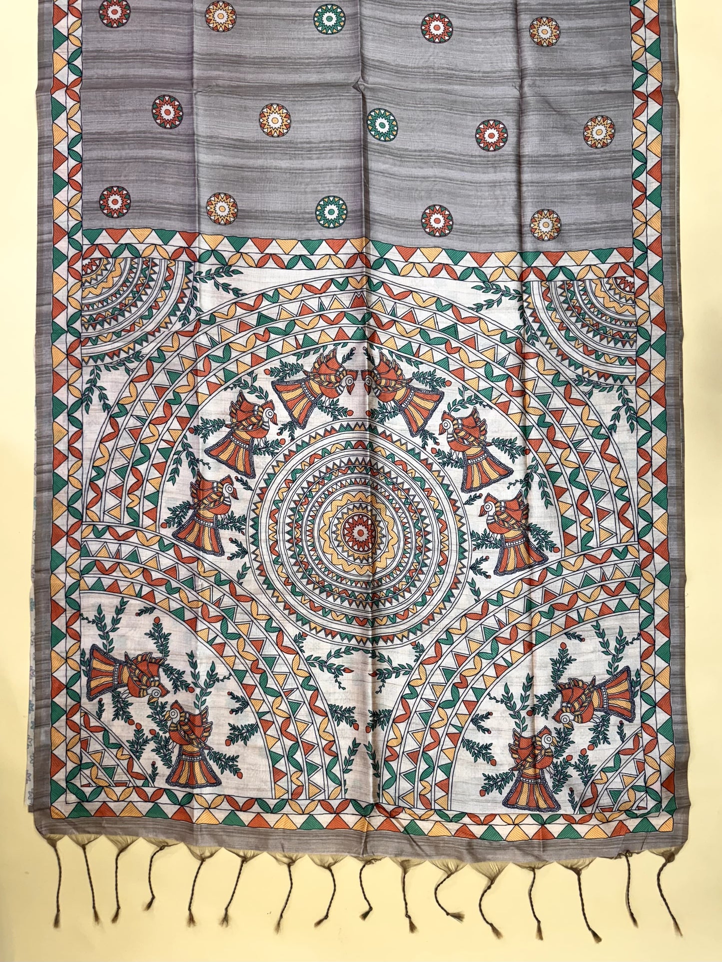 Tussar Silk Madhubani - CHIKU