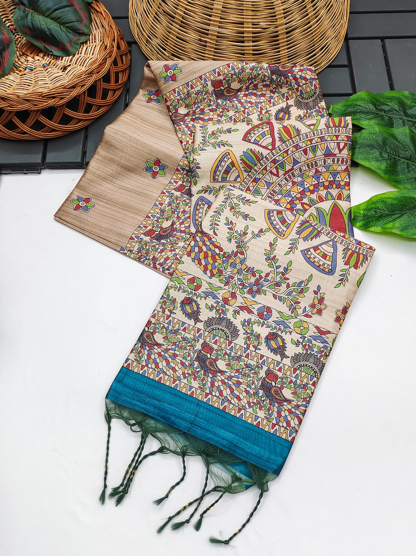 Tussar Silk Madhubani - CHIKU
