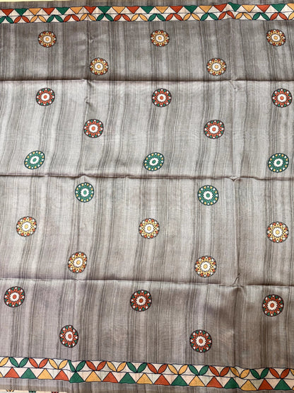 Tussar Silk Madhubani - CHIKU