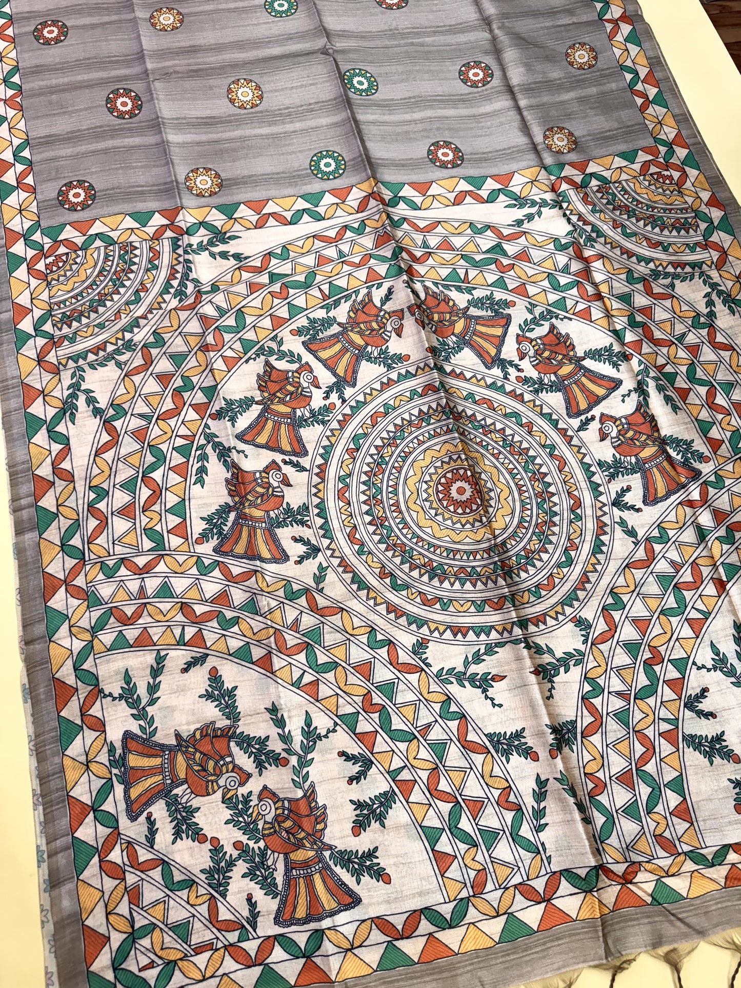 Tussar Silk Madhubani - CHIKU