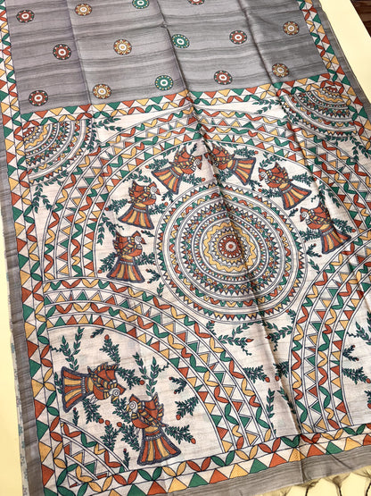 Tussar Silk Madhubani - CHIKU