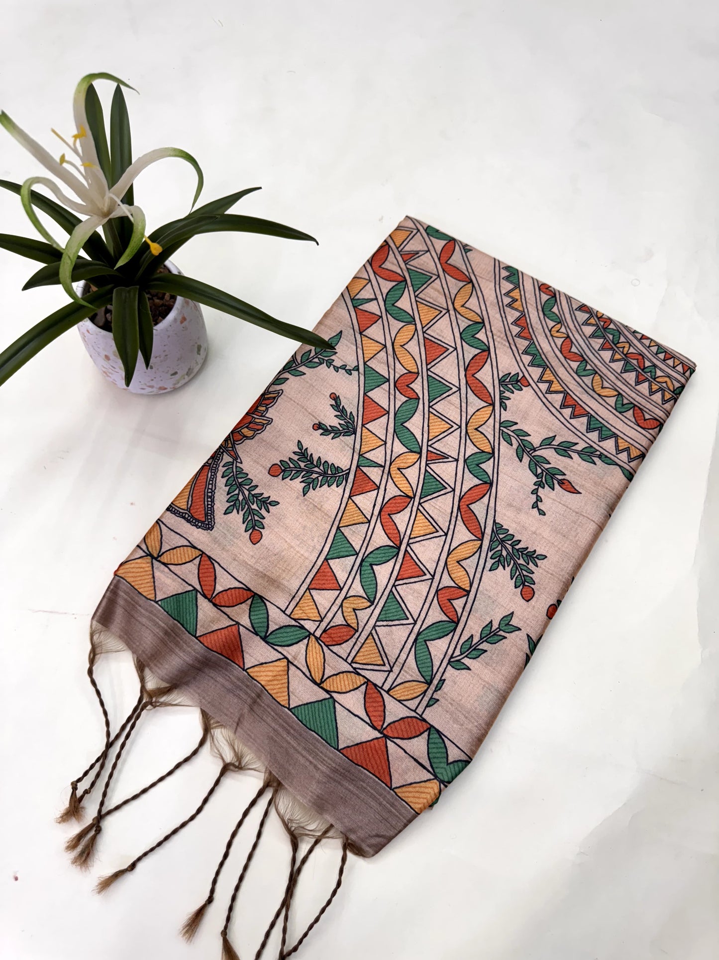 Tussar Silk Madhubani - CHIKU
