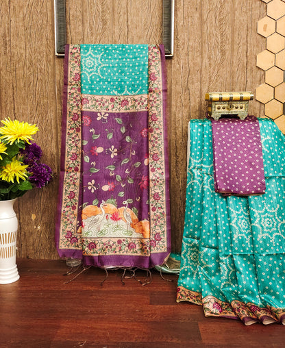 FIROZI - Tussar Silk Kalamkari Saree
