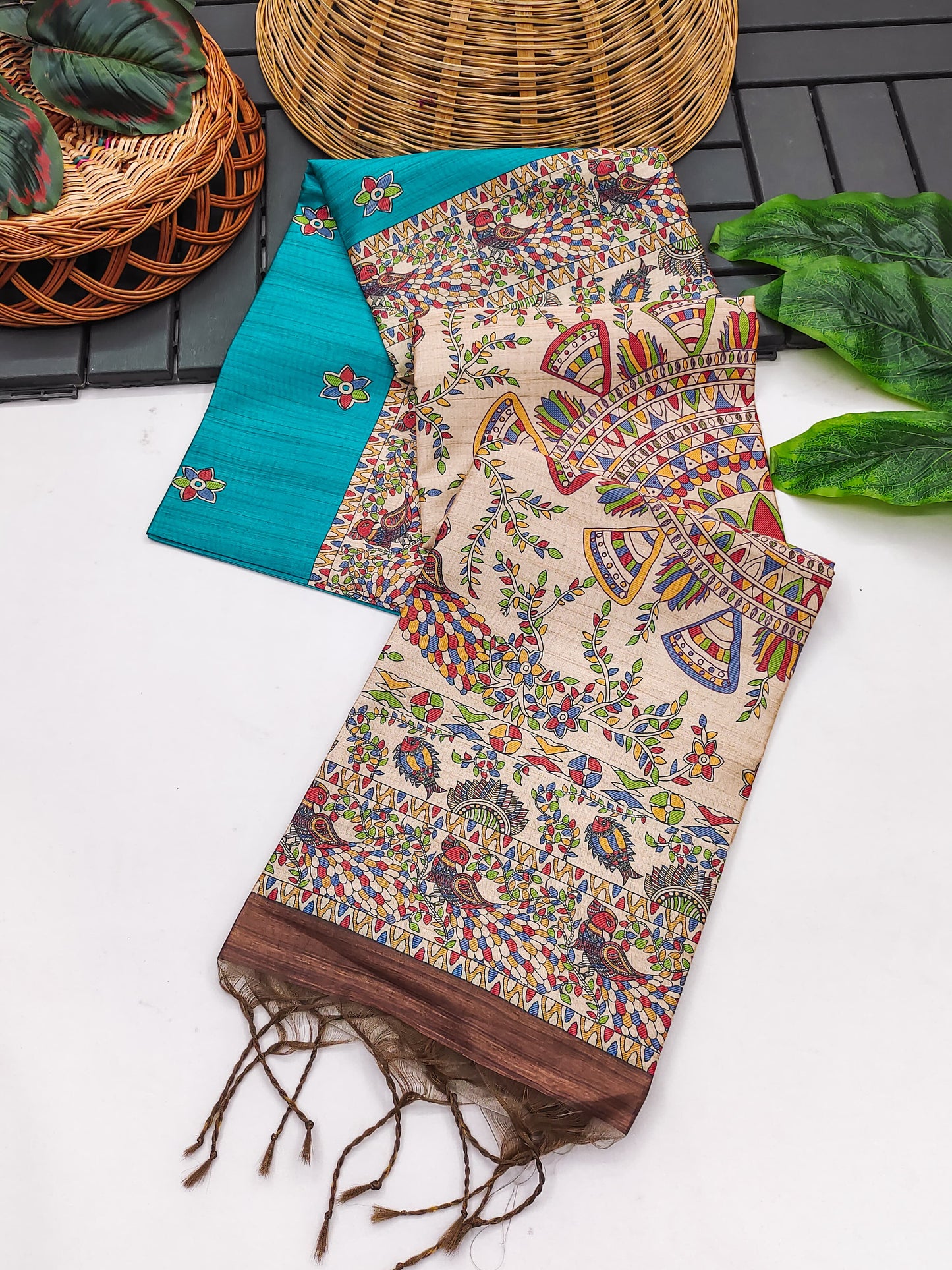 Tussar Silk Madhubani - FIROZI