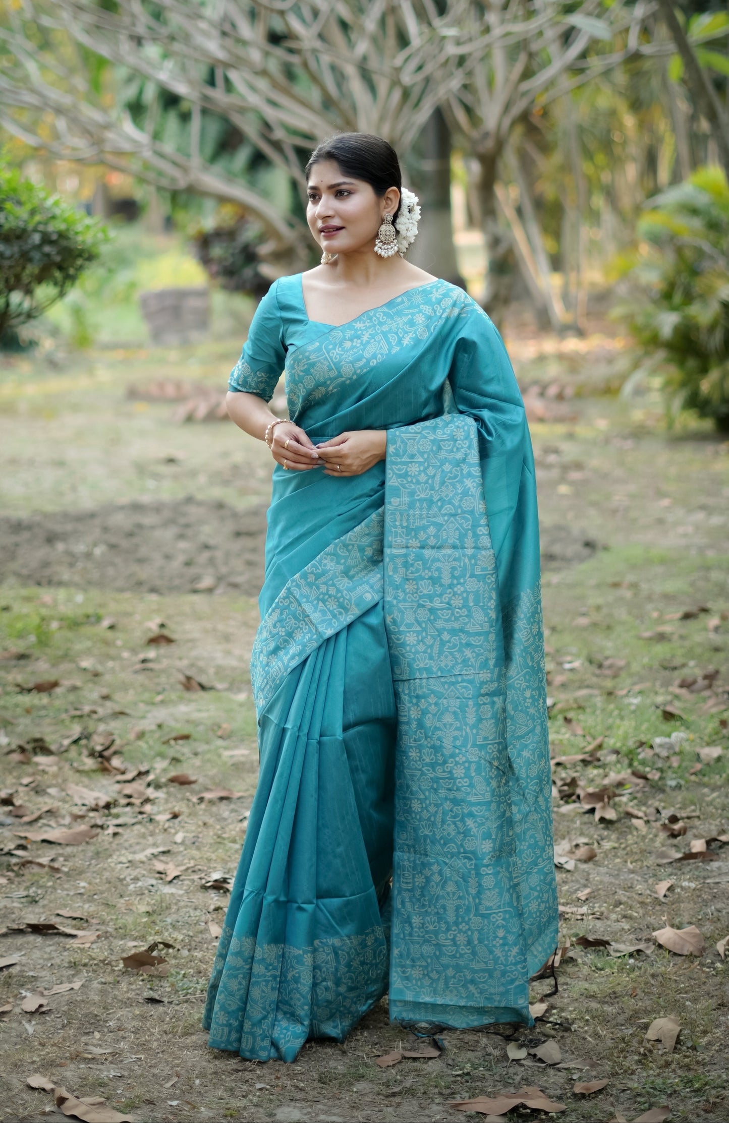 Handloom raw silk saree - FIROZI