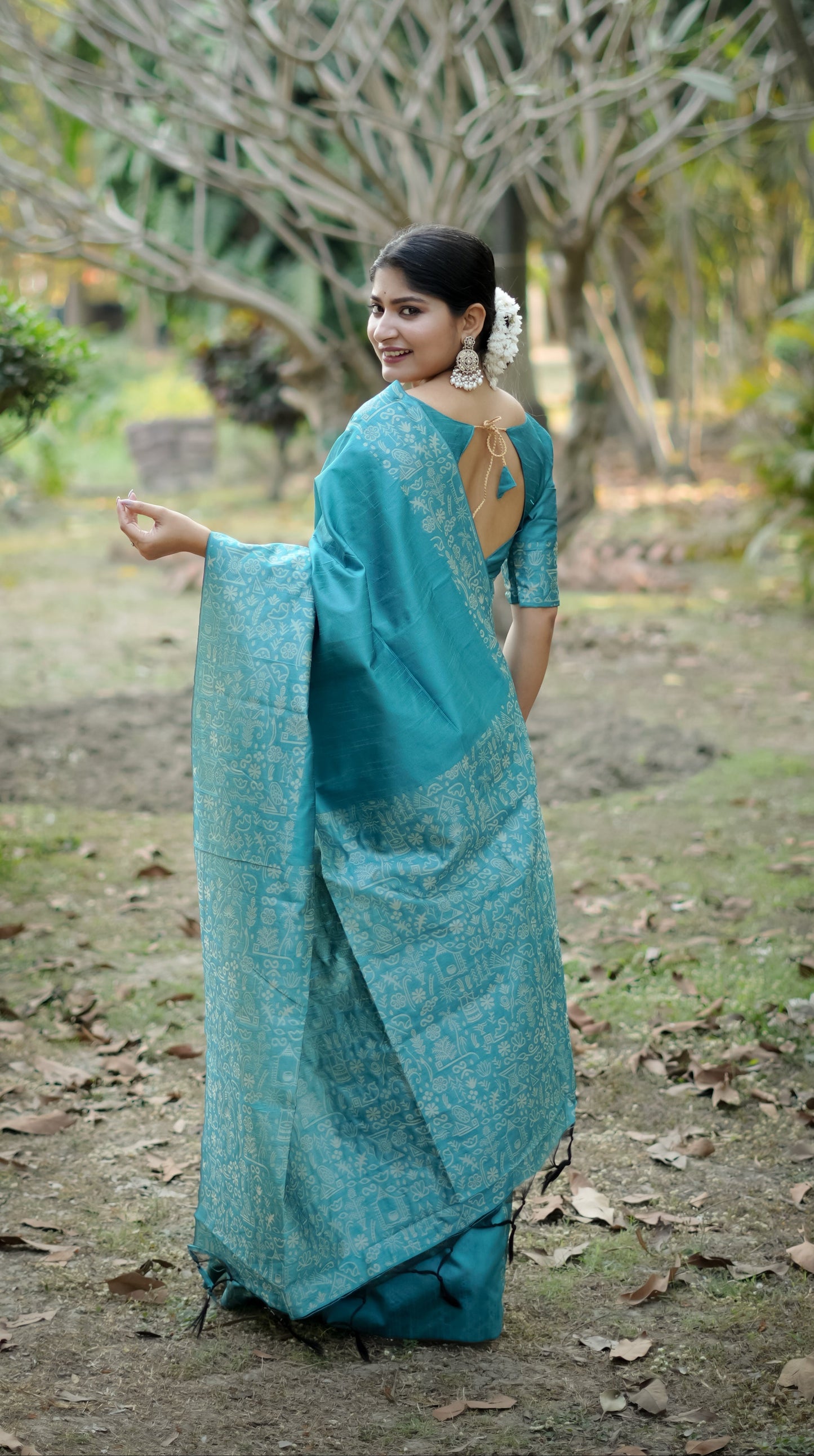 Handloom raw silk saree - FIROZI