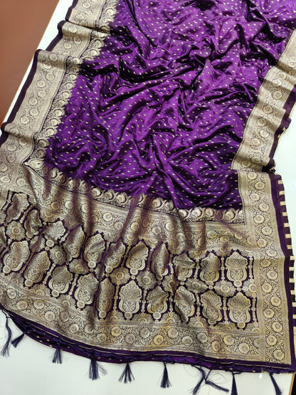 Regal Purple Banarasi Silk Saree-WINE