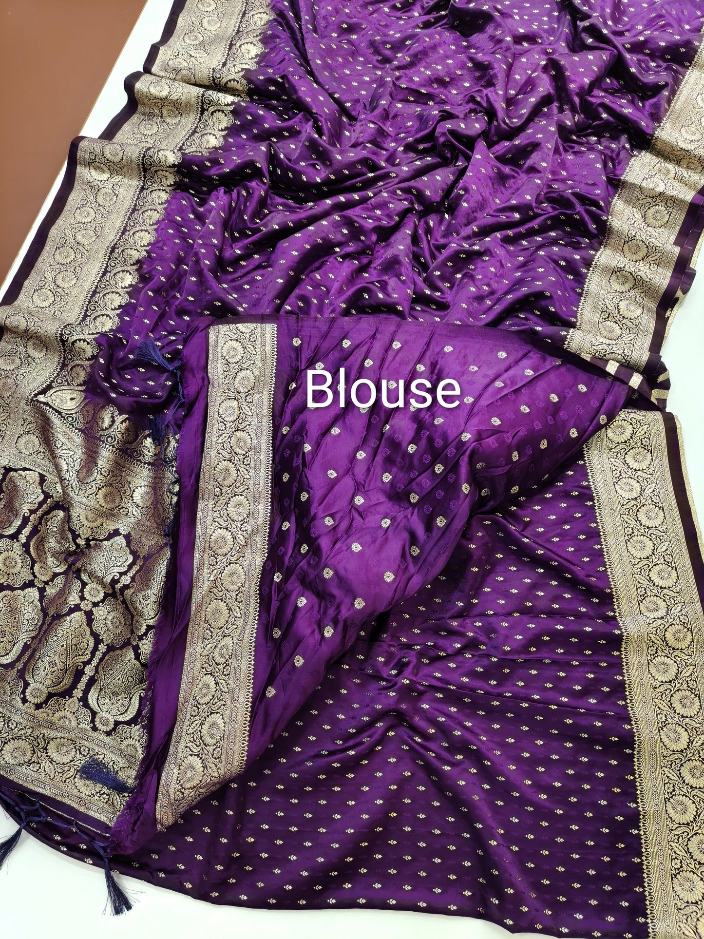 Regal Purple Banarasi Silk Saree-WINE