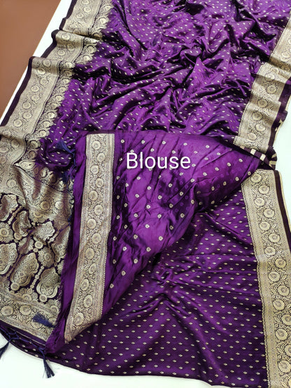 Regal Purple Banarasi Silk Saree-WINE