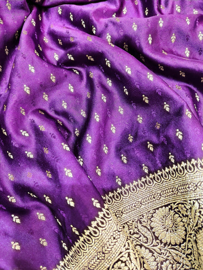 Regal Purple Banarasi Silk Saree-WINE