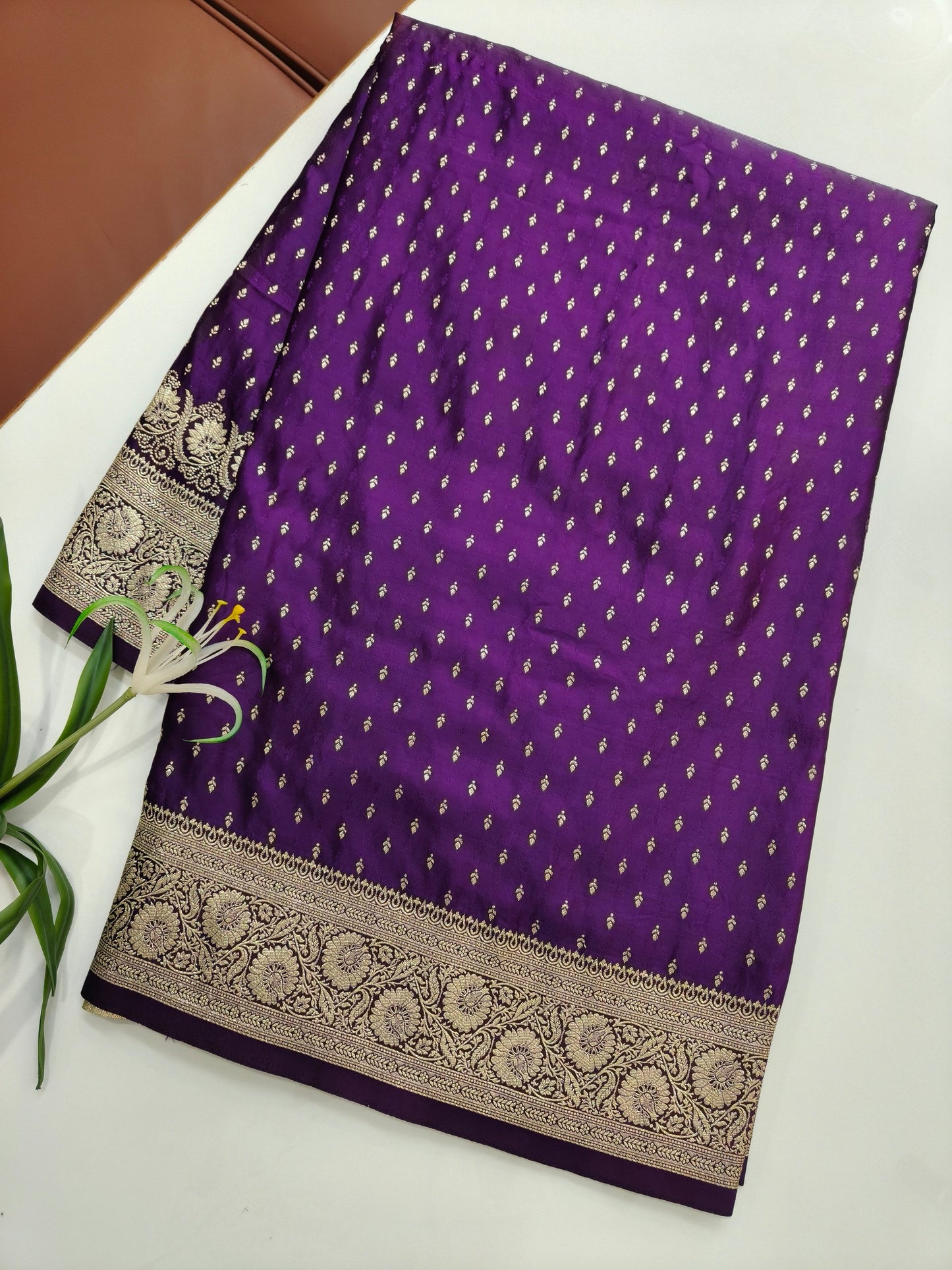 Regal Purple Banarasi Silk Saree-WINE