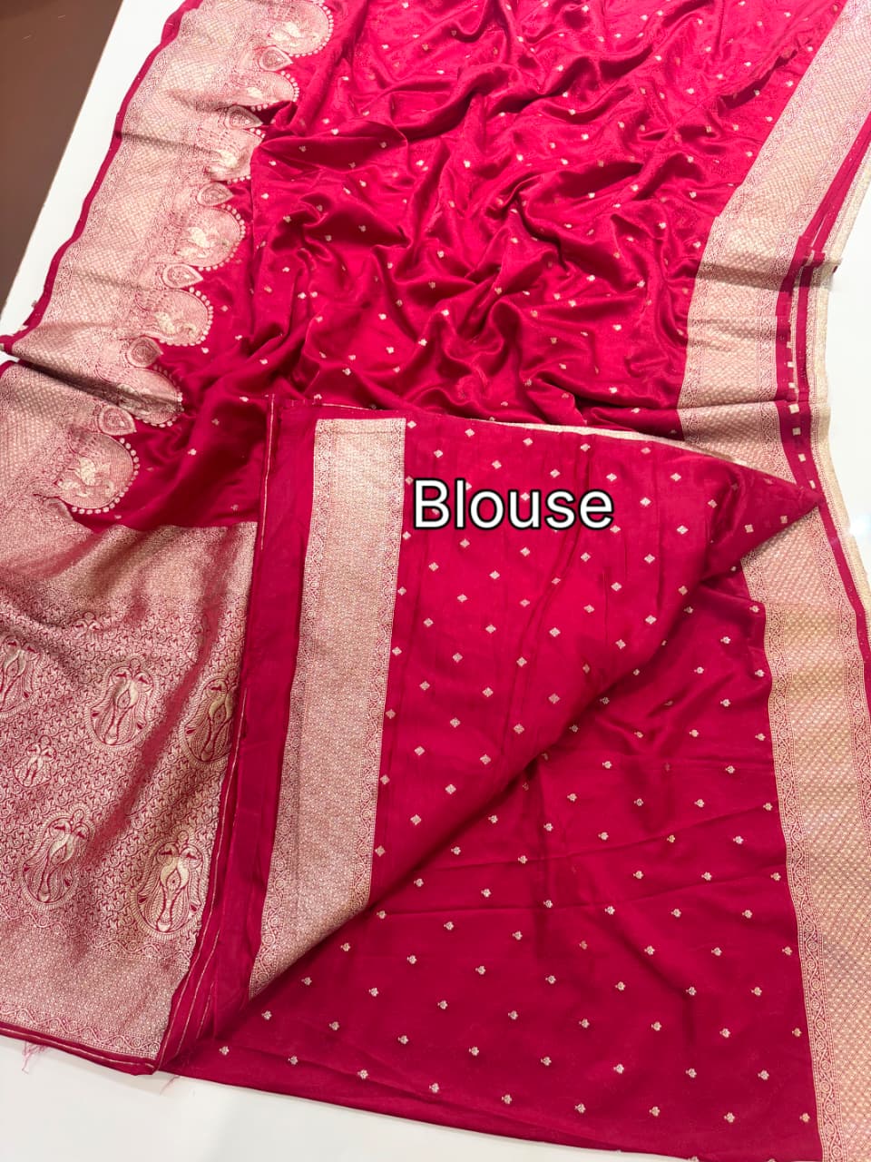 Classic Rani Pink Heritage Banarasi Silk Saree- RANI PINK