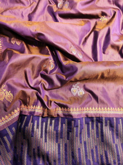 Majestic Lavender Kanjivaram Silk Saree